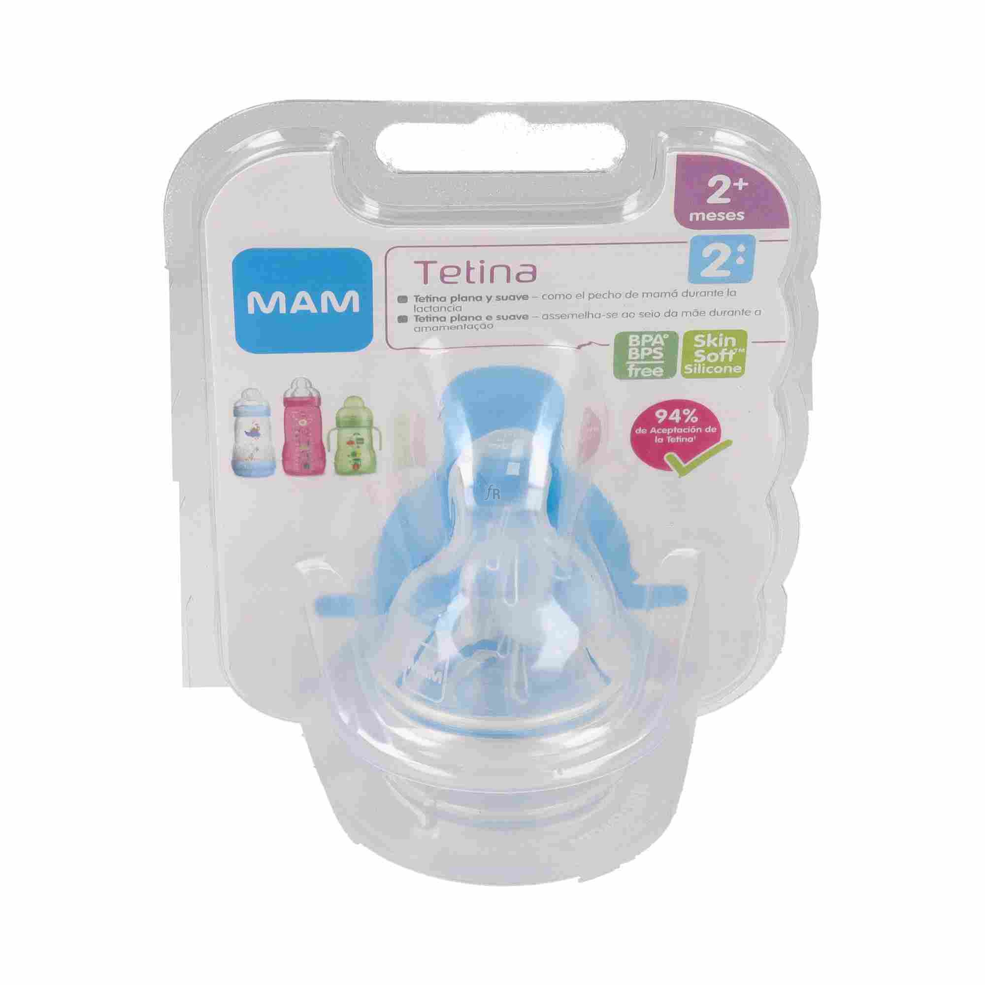 Mam Baby Tetina Silicona Teat 2 Flujo Medio 2+M