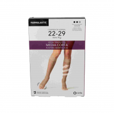Media Corta (A-D) Compresion Normal Farmalastic Punta Abierta 2 Unidades Talla Grande Color Camel