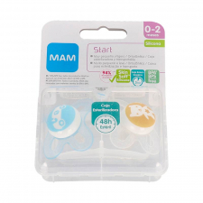 Chupete Silicona Fisiologico Mam Start 0 -2 Meses 1 Unidad Color Azul