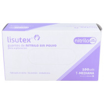 Lisutex Guantes De Nitrilo Sin Polvo Talla Mediana 100Unidades