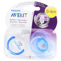 Philips Avent Chupete Mini Silicona Textos 0 - 6 M 1U